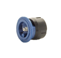 Front view of Irritrol IPN-10H I-PRO nozzle in blue, displaying the half (180°) fixed spray pattern shape and threaded female base for riser connection.