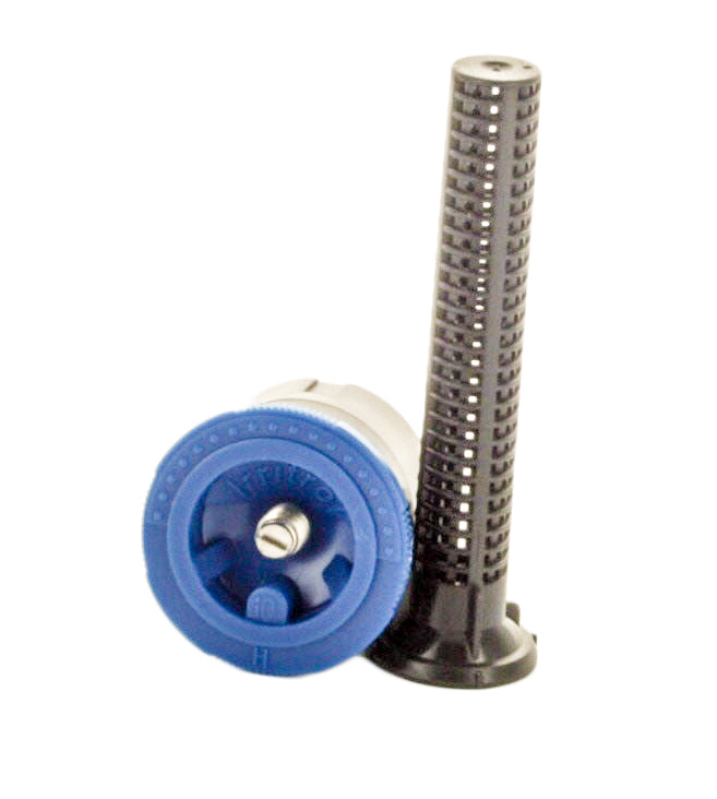 Group view of the Irritrol I-PRO IPN-10H nozzle showing top color coding, removable screen filter, and female-threaded base compatible with standard risers.