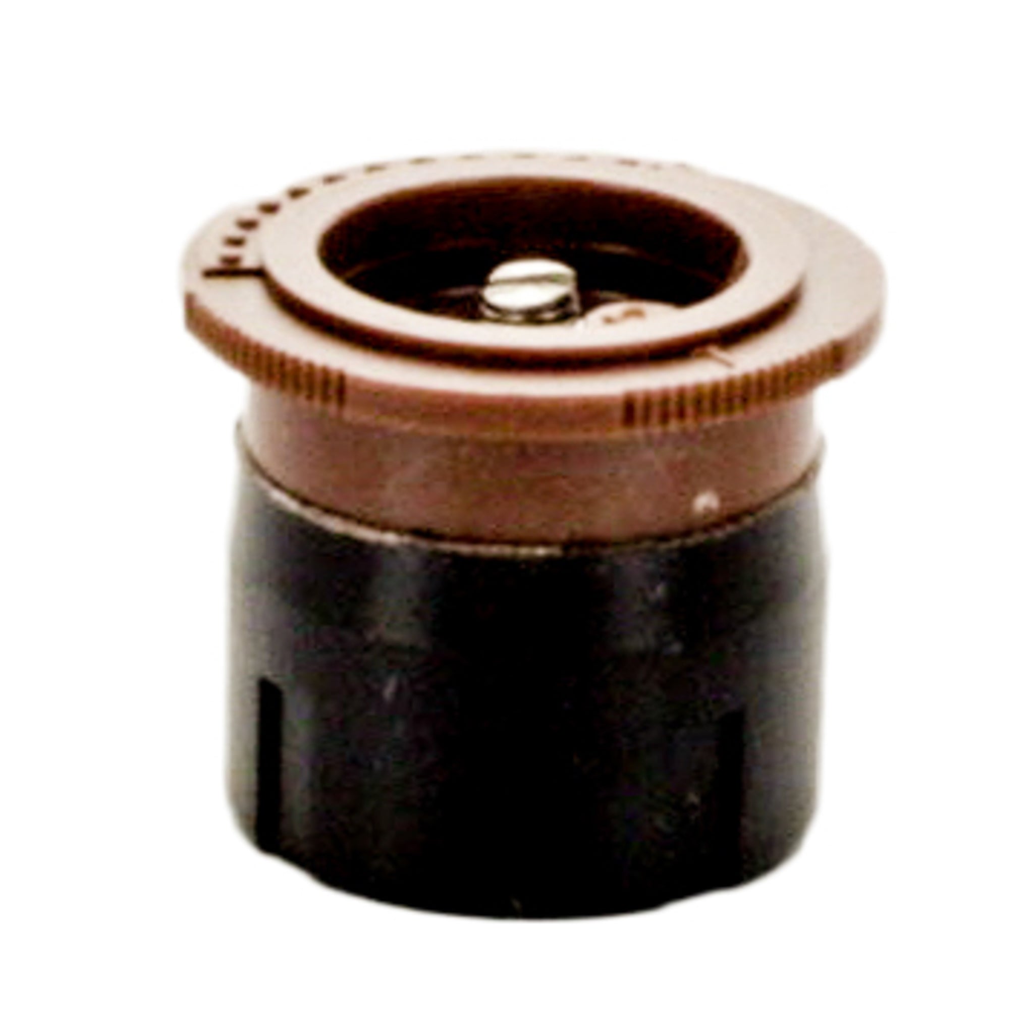 Front view of Irritrol IPN-12T I-PRO fixed nozzle with brown color-coded top, built-in filter, and ribbed grip for installation and service.