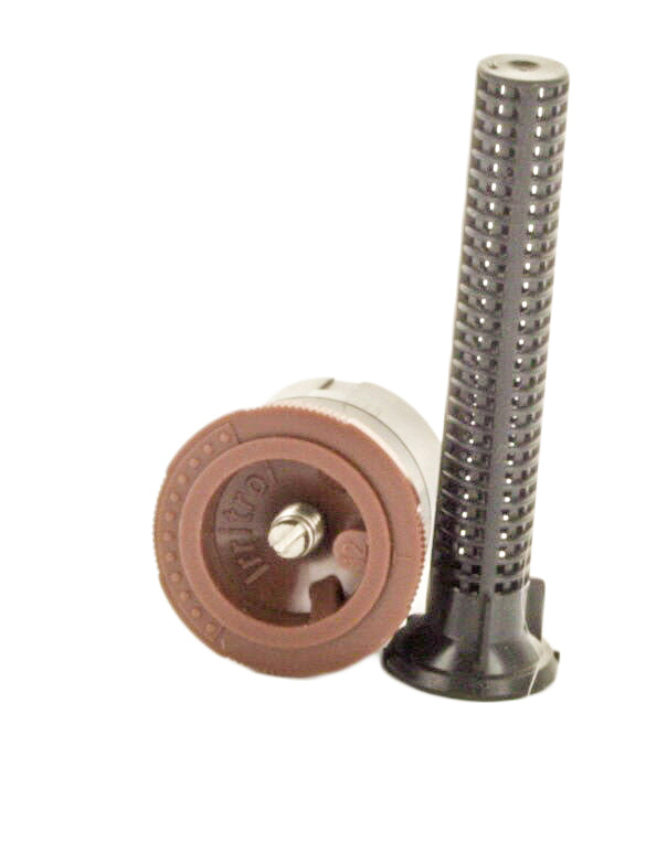 Grouped view of Irritrol I-PRO nozzles with emphasis on the IPN-12T brown top, illustrating size and color coding for quick field identification.