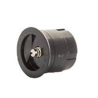 Side view of Irritrol IPN-15EST nozzle installed in a spray head, showing brown cap, ribbed grip edge, and female-thread connection.