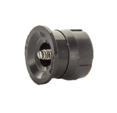 Irritrol IPN-15F top view close-up showing color-coded cap, stainless steel adjustment screw and ribbed-edge grip.