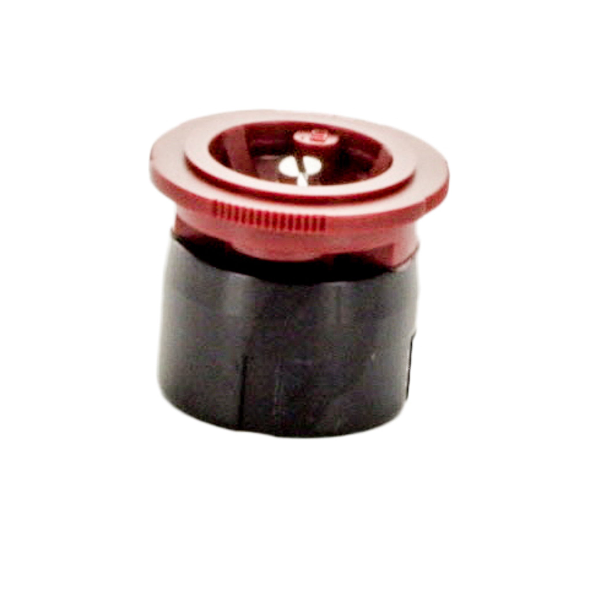 Irritrol IPN-5F I-PRO fixed 5-foot full-circle spray nozzle, red color-coded top and integrated filter, angled front view, ribbed grip