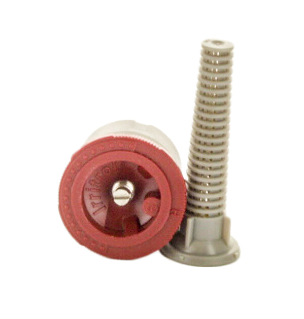 Grouped product view of the Irritrol I-PRO IPN-5H fixed half-circle nozzle, showing threaded base, filter area, and red identification cap.