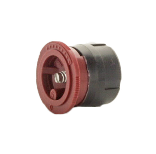 Close-up of Irritrol IPN-5Q I-PRO quarter-arc nozzle showing color-coded top and ribbed-edge grip, 1/2" female thread