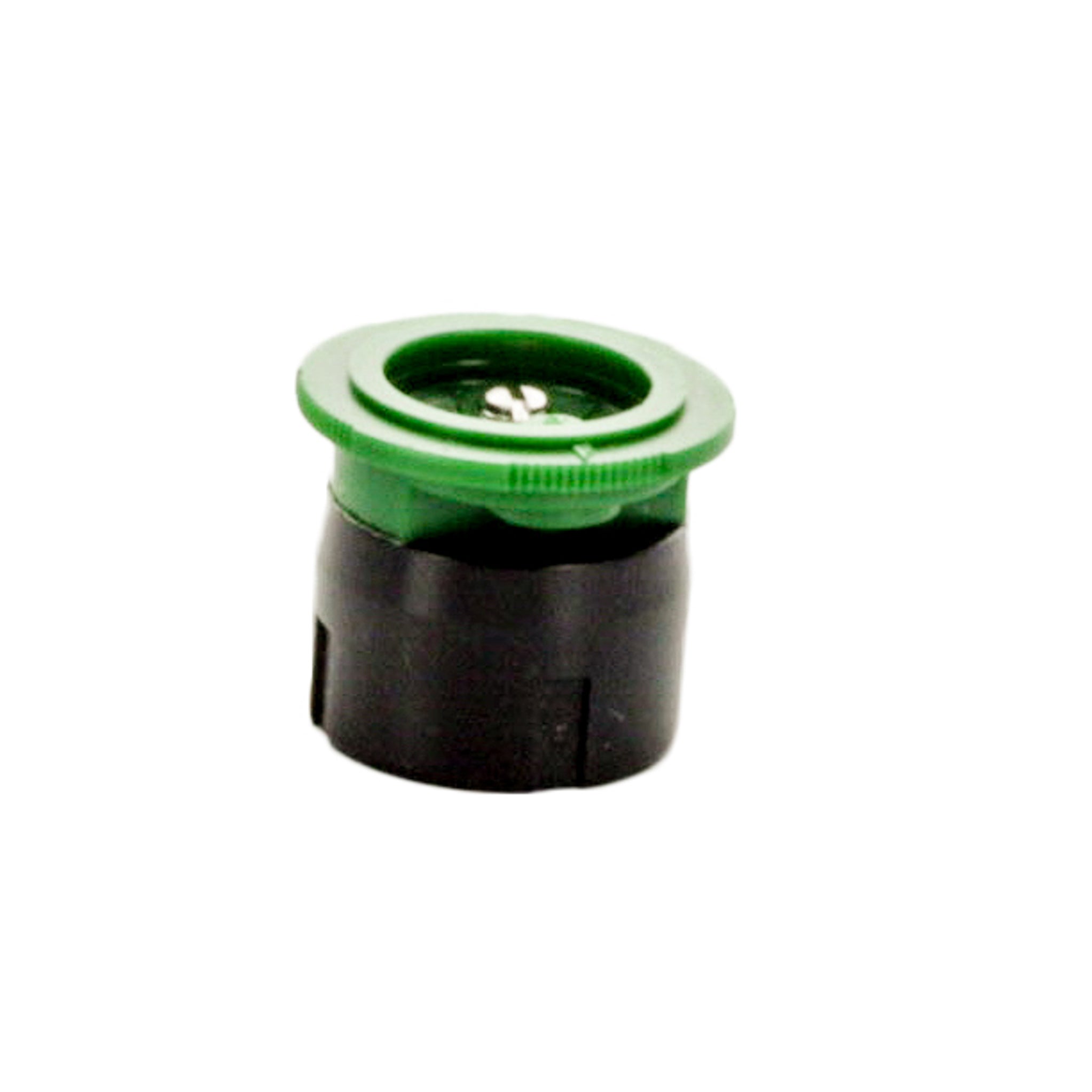I-PRO IPN-8F fixed full-circle spray nozzle with green top, threaded base and visible integrated mesh filter, front perspective on white background