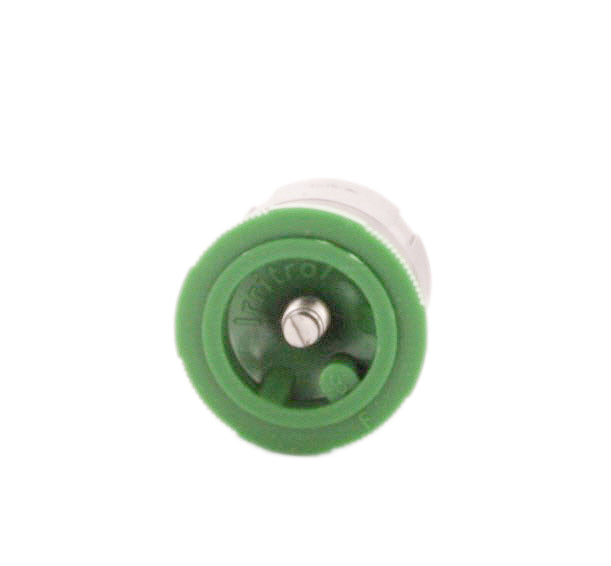 Close-up of IPN-8F nozzle threaded base and integrated filter screen, emphasizing durable polymer body and fit for standard risers