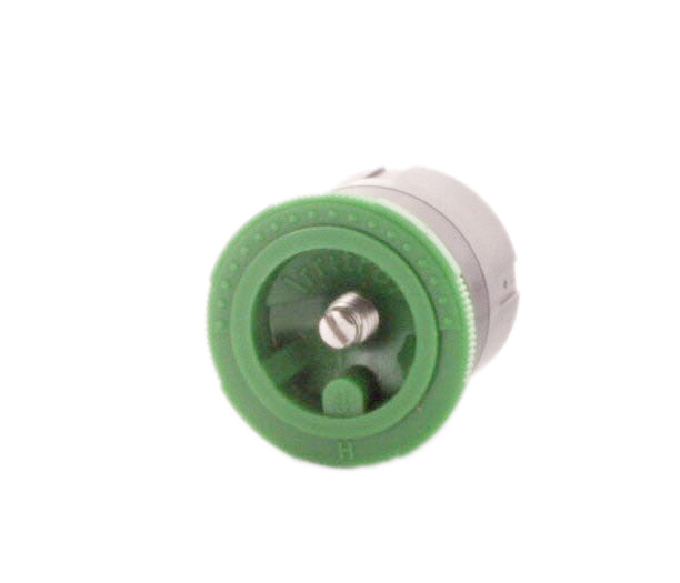 Close-up of IPN-8H nozzle showing inlet and built-in filter area with female thread connection visible.