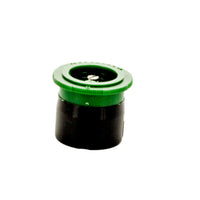 Close-up of green IPN-8Q I-PRO fixed spray nozzle showing threaded female base and integrated filter, highlighting color-coded top and ribbed grip.