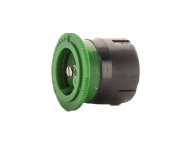 Top view of IPN-8T nozzle highlighting the green color-coded cap and spray orifice for the 8 ft, 120° fixed arc pattern.