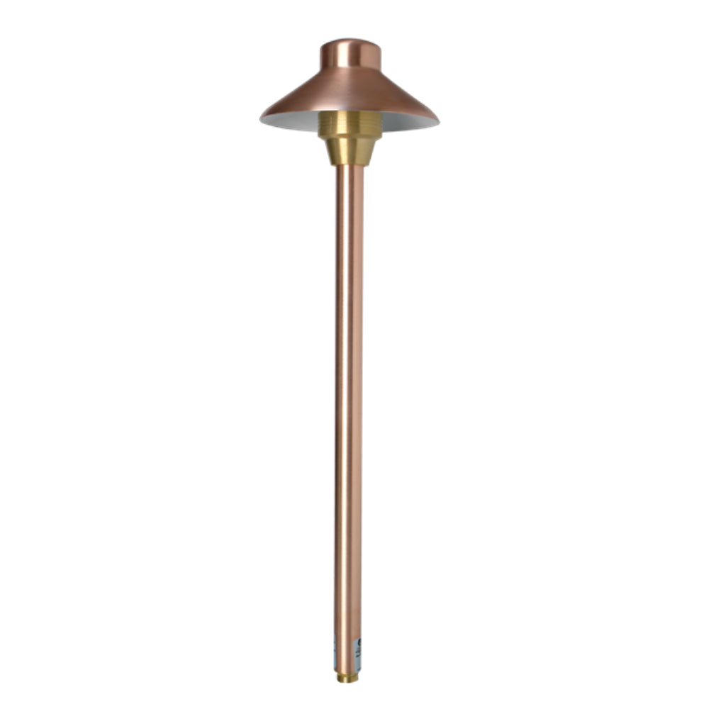 Unique Illuminator 6" Copper Path Light - 12" Riser, 2W 3000K