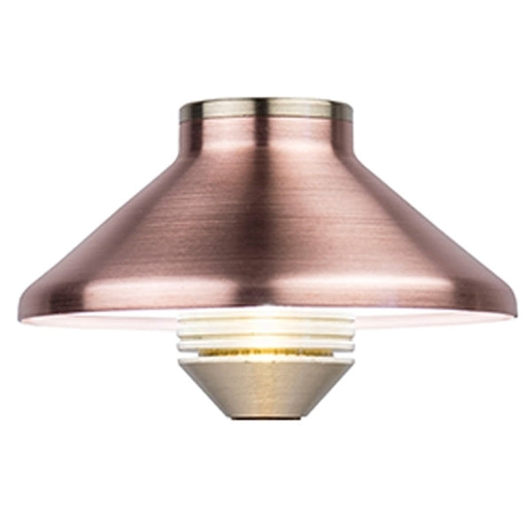 FX JoliSoldat copper top assembly for JS LED path light; copper replacement hat on white background