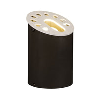 Bronze FX KG well light — low‑profile in‑grade fixture with metal flat top and 6‑LED module, shown installed flush with ground and aiming optics visible