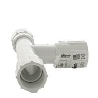 Close-up of KwikRepair sleeve and branch junction on Dawn KRT401-012 PVC Repair Tee showing smooth interior and exterior surfaces.