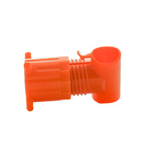 Side profile of KT007C KwikTap saddle tee highlighting the tool-free engagement mechanism and low-flow-restriction profile for irrigation systems.