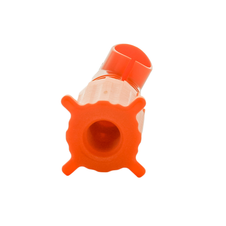 Underside view of Dawn KT007C showing ABS bottom and sealing surface designed to provide a watertight connection on 3/4-inch polyethylene pipe.