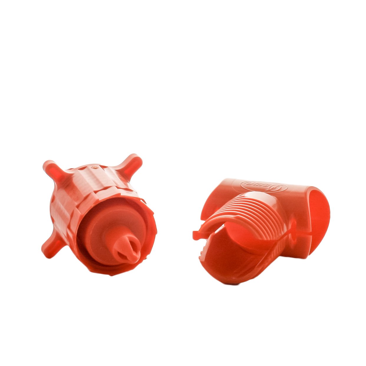 Dawn KwikTap saddle tee with visible sealing surface and attachment points for quick, tool-less installation on 3/4-inch PE.