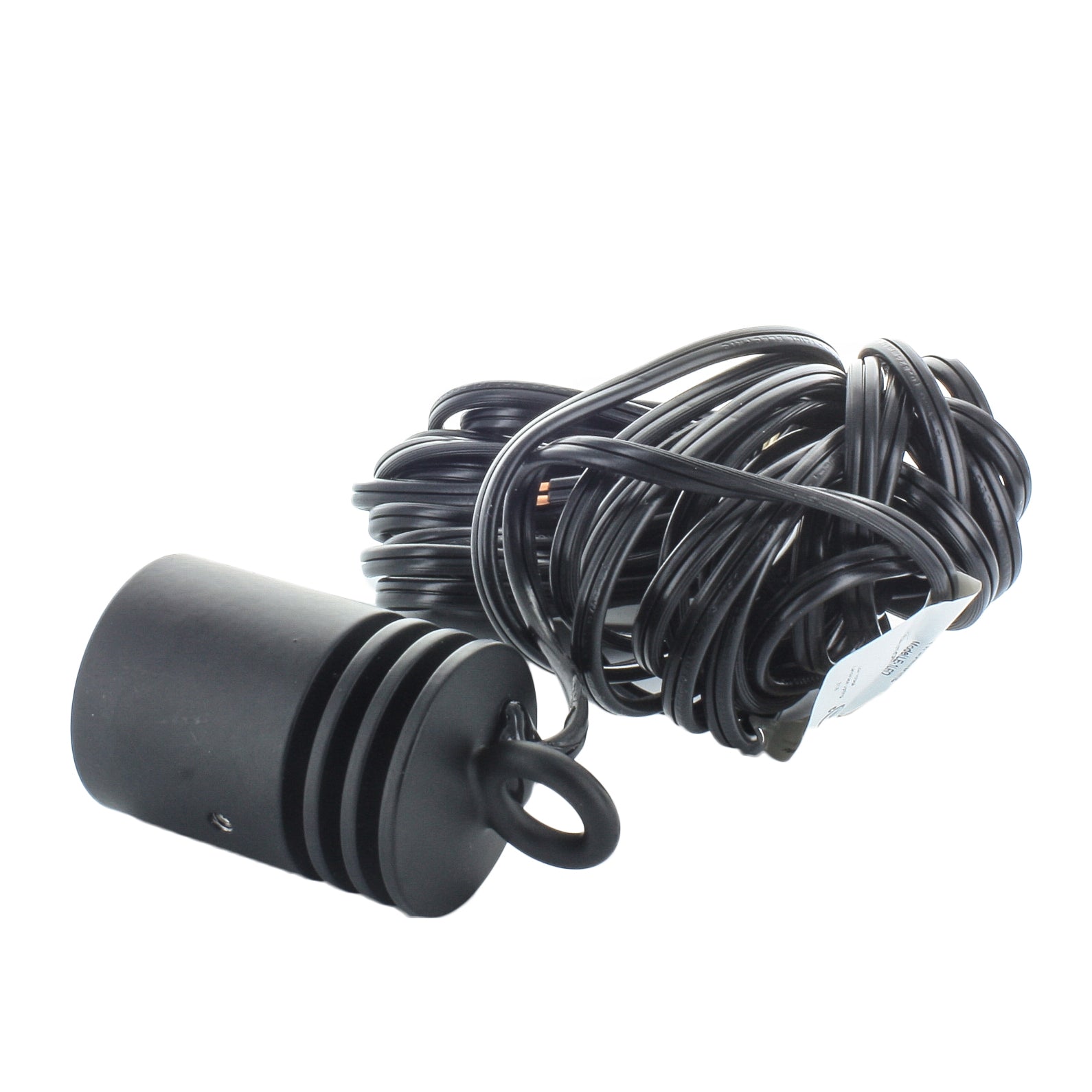 Rear and underside view of LE1LEDFB showing tamper-resistant set screw, stainless cable lock and long lead wire.