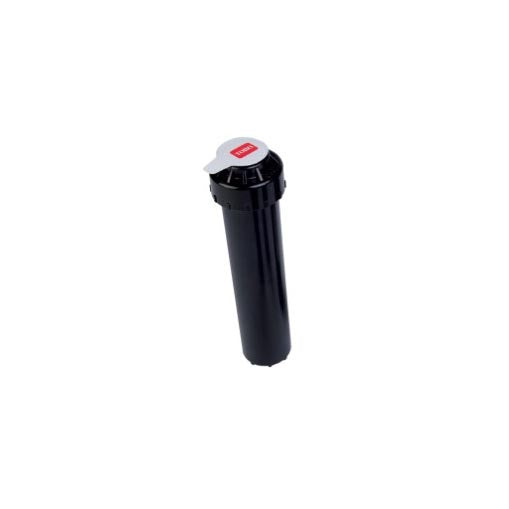 Toro LPS400 4 in pop-up fixed spray sprinkler (body only) shown upright with exposed black cap and ½" female inlet for installation.