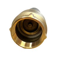 Top and side composite view of FVNL200BS foot valve, 2-inch lead-free brass, intended for installation in pump suction and irrigation systems.
