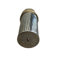Close-up of FVNL200BS showing valve end and connection profile; 2-inch lead-free brass construction for cold-water applications.