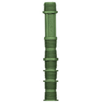 Front view of M481-101 poly cut-off riser, 3/4 in x 1/2 in x 6 in, showing threaded MPT connection and body profile for irrigation use.