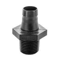 Front view of Rain Bird MDCF50MPT male compression adapter showing threaded end and compression fitting interface, product on white background.