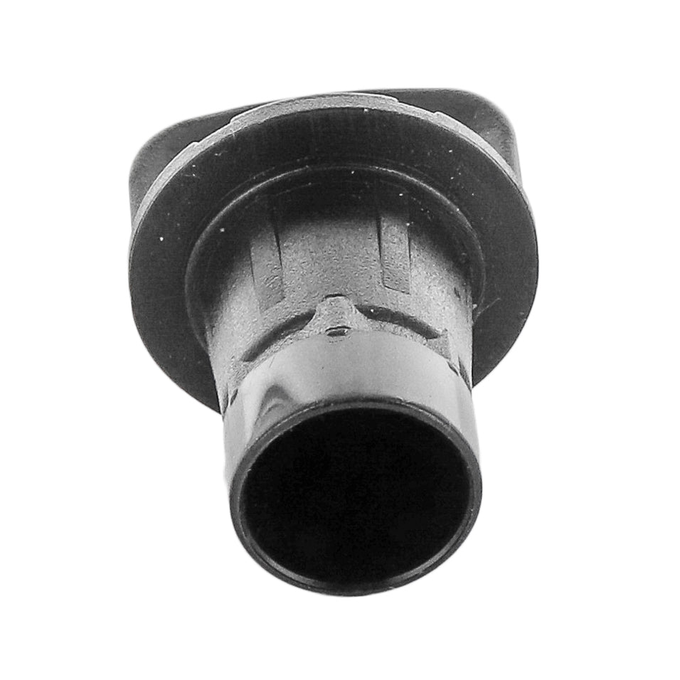 Close-up of Rain Bird MDCFCAP showing the removable cap removed from the fitting, illustrating the flush port and sealing surface.