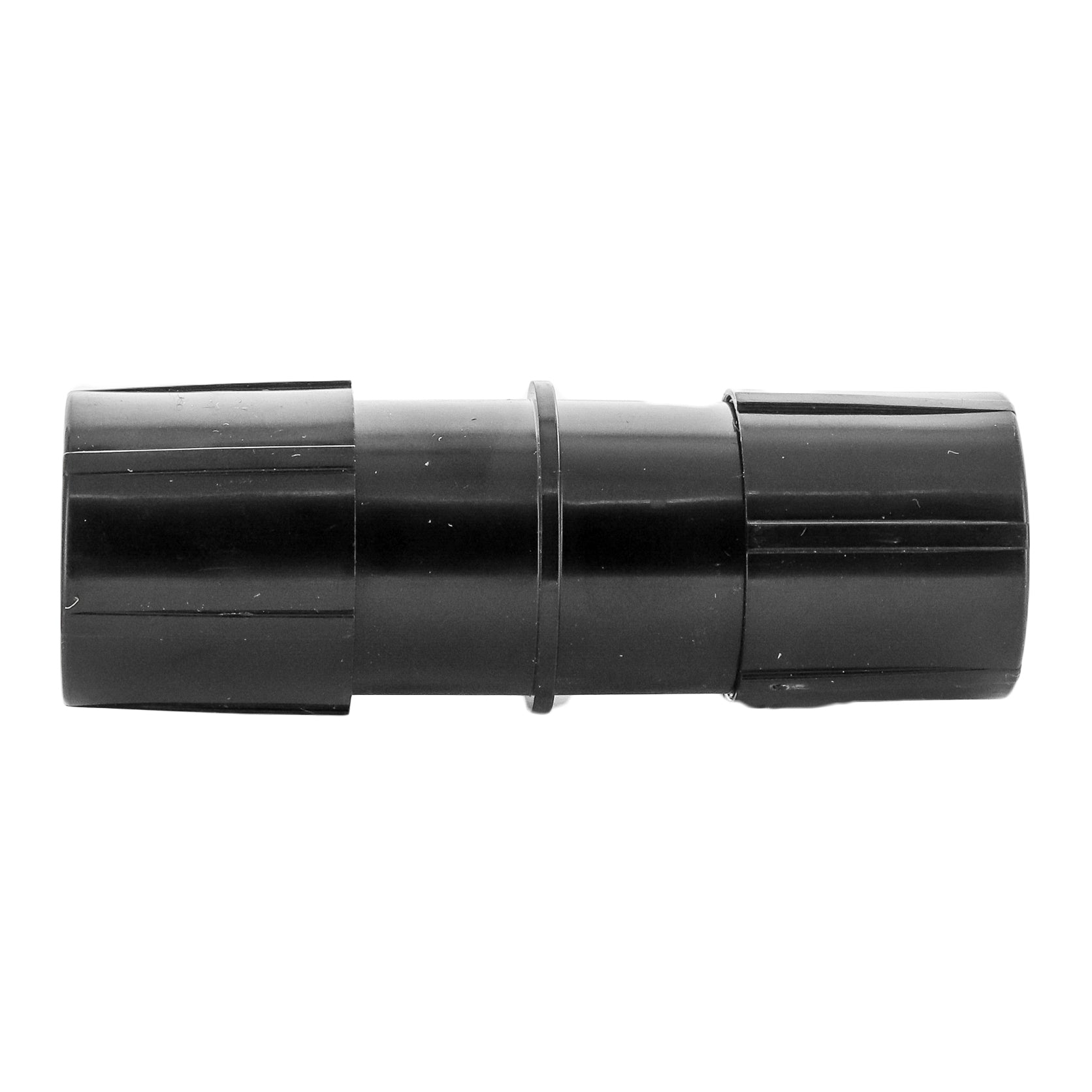 Top-angle image of the 1/2 in. coupling showing overall shape, size, and molded markings.