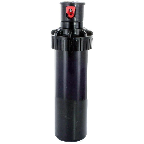 Close-up of Toro Mini 8 (MINI8-4P) 4-inch pop-up rotor showing pop-up stem, top arc dial, nozzle cap, and body details for inspection.