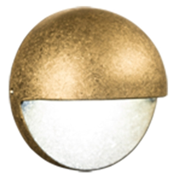 Antique Bronze MS LED wall light shown mounted on stone, die-cast faceplate, frosted polycarbonate lens, integrated LED