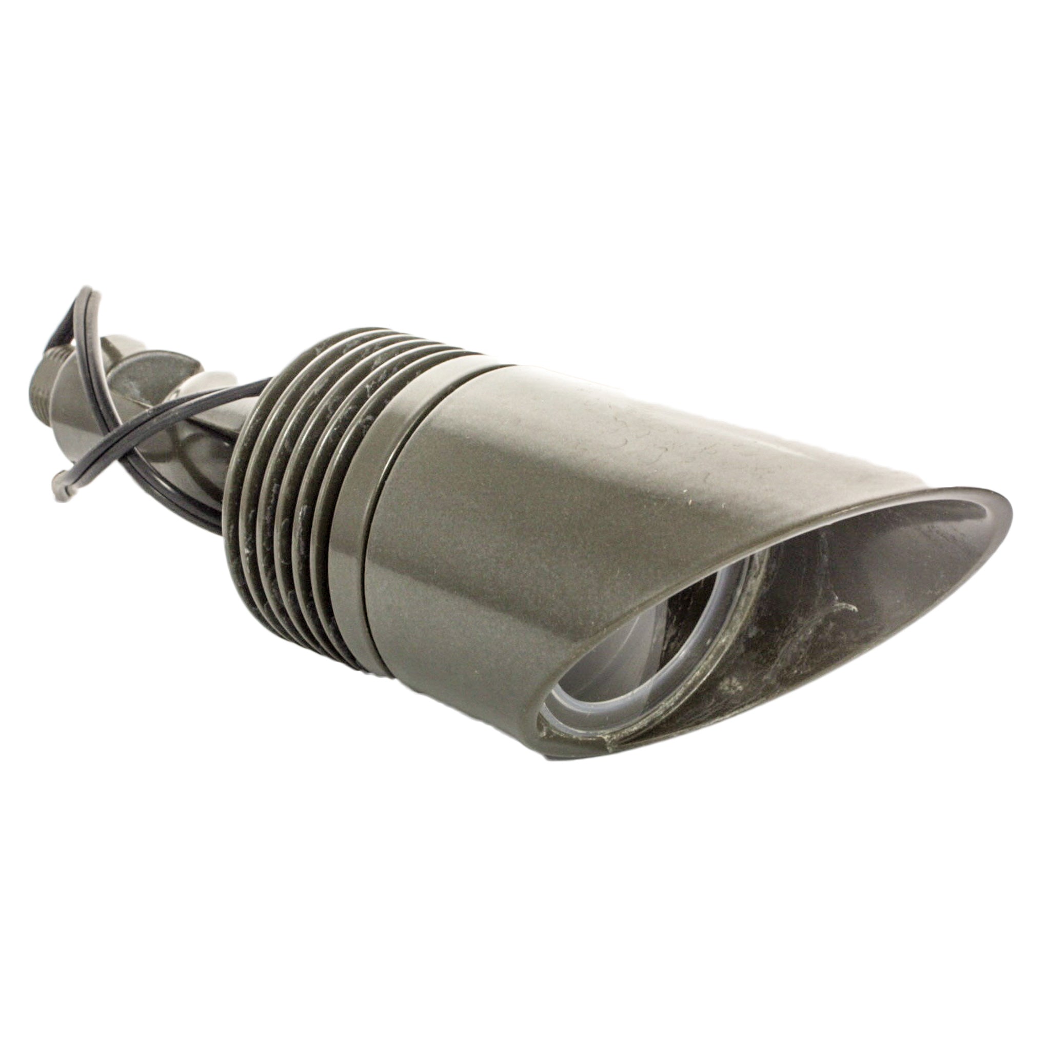 Side profile of NP 3-LED up light in bronze metallic, showing adjustable ProAim yoke, lock ring, and beam-angle shroud for directed accent lighting.