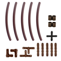 NRK17-5 17mm Netafim repair kit: five 12" Techline CV tubing segments plus couplings, elbows, tees, line ends and a cross.