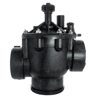 Front perspective of Toro P-220 P220-26-00 3-inch electric irrigation valve showing glass-filled nylon body and solenoid assembly.