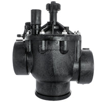 Close-up of Toro P220-26-00 valve showing the bonnet and actuator area on the 3-inch glass-filled nylon body.