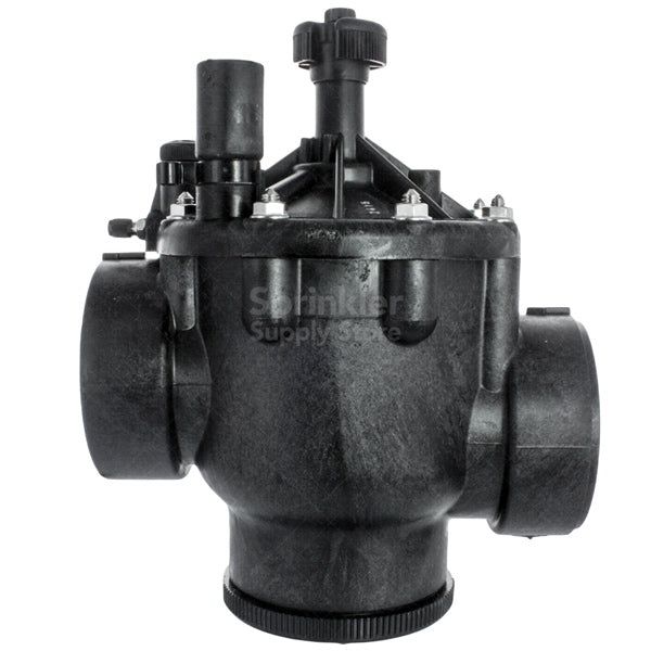 Close-up of Toro P220-26-00 valve showing the bonnet and actuator area on the 3-inch glass-filled nylon body.