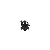 Front-angle view of Toro P-220 (P220-26-04) 1-inch in-line/angle glass-filled nylon irrigation valve with solenoid.