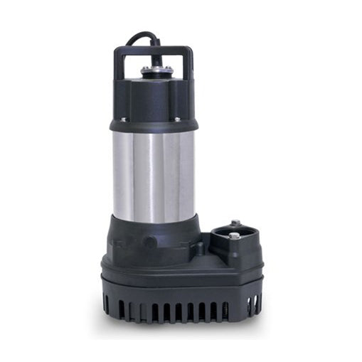 Atlantic Water Gardens PAF-40 Tidal Wave 1/2 HP pond pump with stainless steel and ABS composite housing, front intake and 2-inch discharge visible.