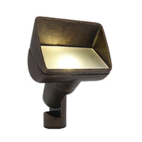 FX PB Wall Wash fixture in Natural Brass, three-LED model shown, angled view highlighting bezel, body and integrated LED board.