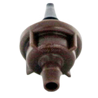 Top-down view of PC12 module showing outlet port and color-coded body for easy flow-rate identification in irrigation layouts.