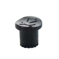 Top view of black PC Diffuser Cap (PC-DIFFUSER) showing diffuser openings and UV-resistant polyethylene construction for outdoor irrigation.