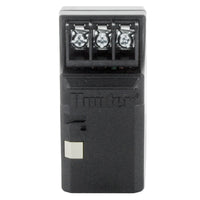 Angled view of Hunter PCM-300 module inserted in Pro-C controller, highlighting module placement and terminal connections.