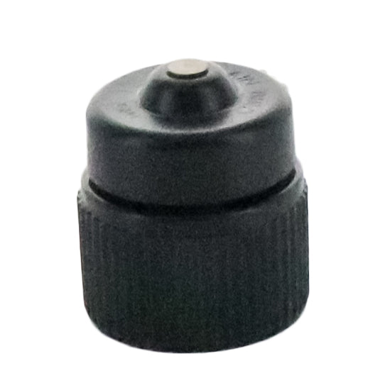 Front view of Rain Bird PCT05 light-brown pressure-compensating threaded bubbler showing the 1/2-inch FPT threaded inlet and color-coded cap.
