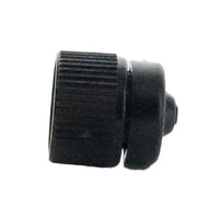 Close-up of the Rain Bird PCT07 threaded inlet and bubbler outlet, illustrating 1/2-inch FPT threads and compact form factor.