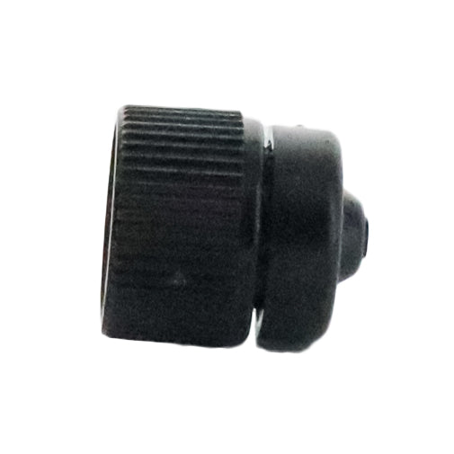 Close-up of the Rain Bird PCT07 threaded inlet and bubbler outlet, illustrating 1/2-inch FPT threads and compact form factor.
