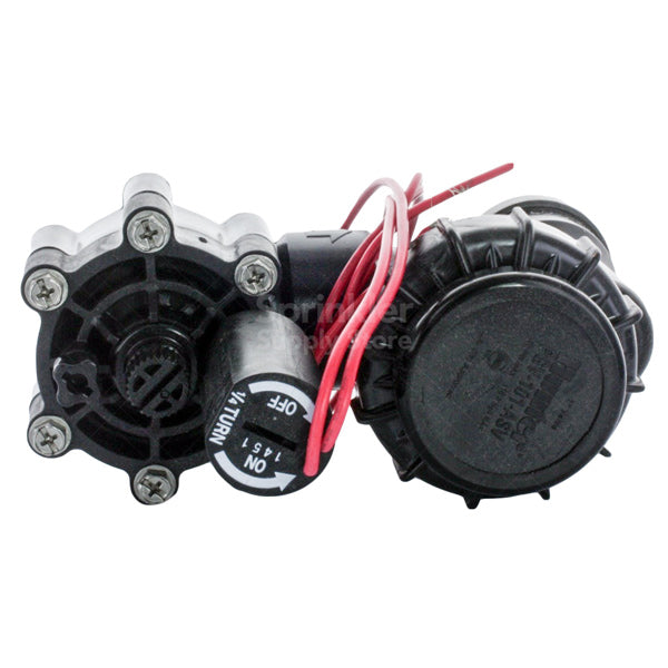 PGV101ASV valve shown with 1-inch female NPT inlet visible, illustrating compact anti-siphon design for irrigation zones.