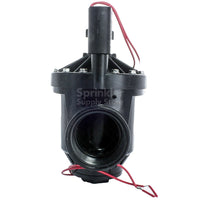 Top and side view of Hunter PGV-201 2-inch irrigation valve highlighting screw-top bonnet, captive bonnet bolts, and the adjustable flow control mechanism.