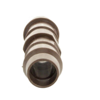 Close-up of Hunter PLD-CPL 17mm barb coupling highlighting textured surface, barb ridges and brown finish for landscape concealment.