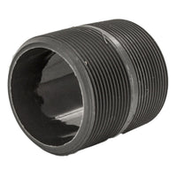 Close-up of male threads on DURA PNIPB100-000 1" Schedule 80 PVC nipple, highlighting thread form and molded end finish.