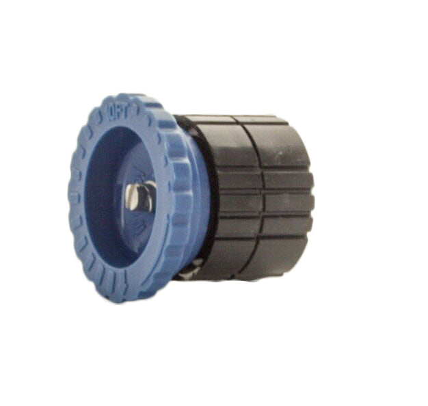 Side view of an Irritrol PRO-VAN nozzle demonstrating the compact body, male-thread compatibility, and nozzle spray opening.